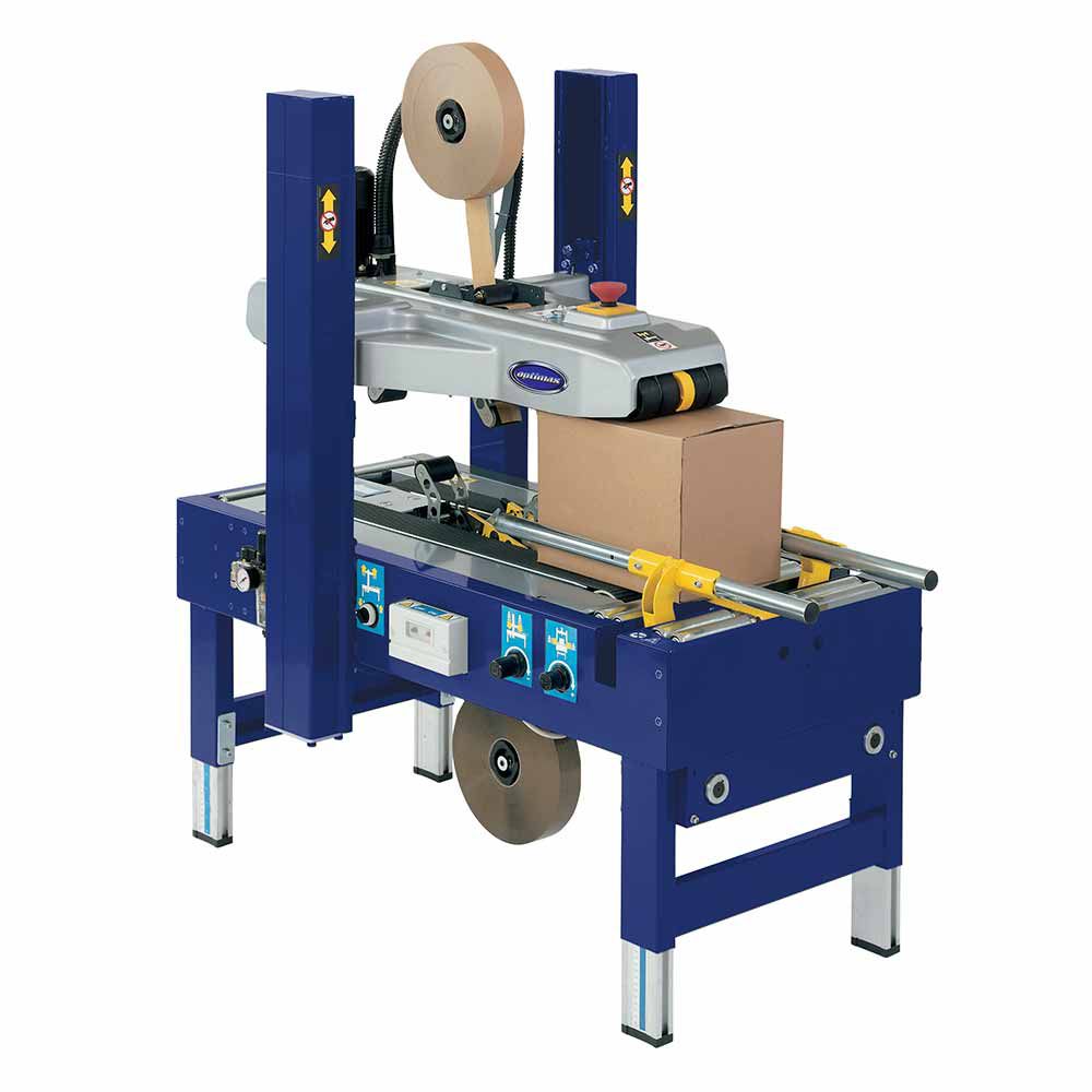 Carton taping machines for automatic box taping on production lines Carton taping machines for automatic box taping on production lines