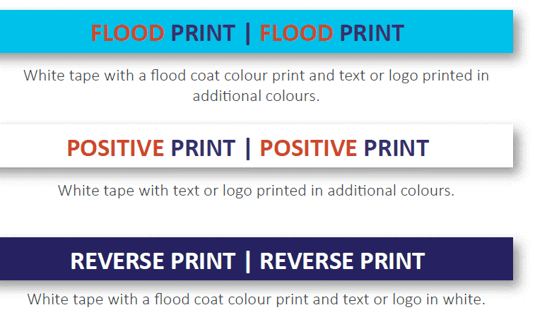 Types of printing designs for custom printed tape