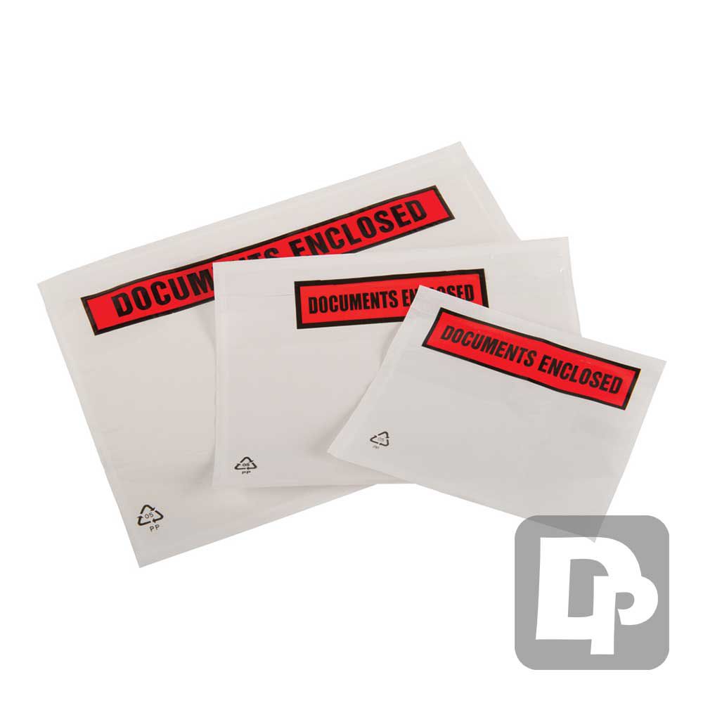Recycled document envelopes made with recycled plastic