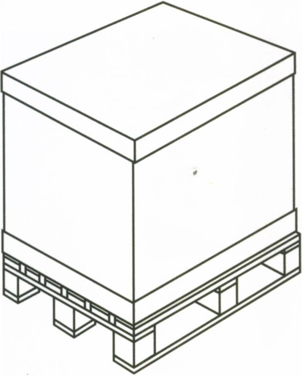 Half Euro Pallet Box Tray, Cap & Sleeve with Pallet Line Drawing
