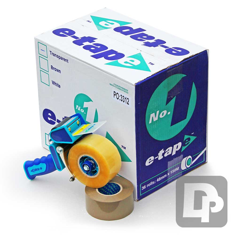 E-Tape Brown Premium No.1 48mm x 150m Natural Rubber Adhesive (PPTax at 7.22p/rl)