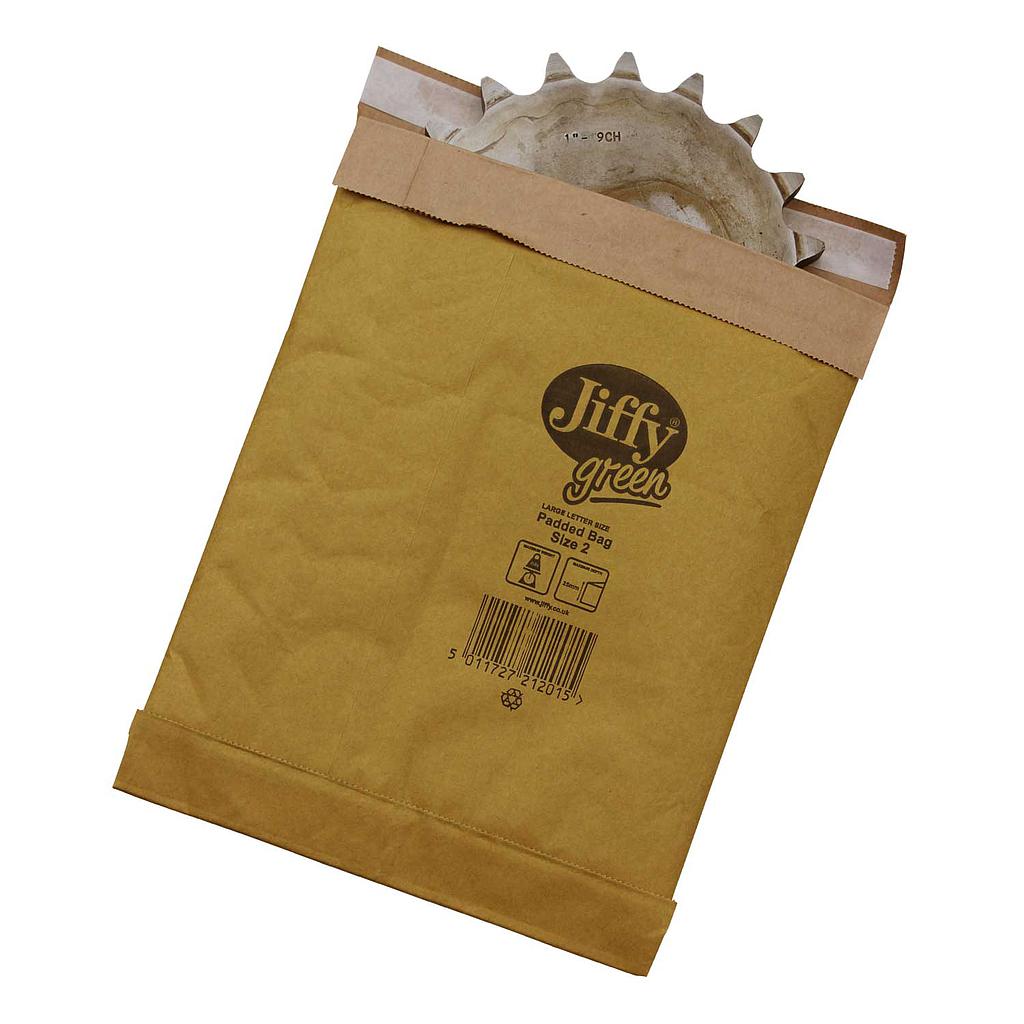 195mm x 280mm Jiffy Green Padded Bag Size 2 (Box of 100)