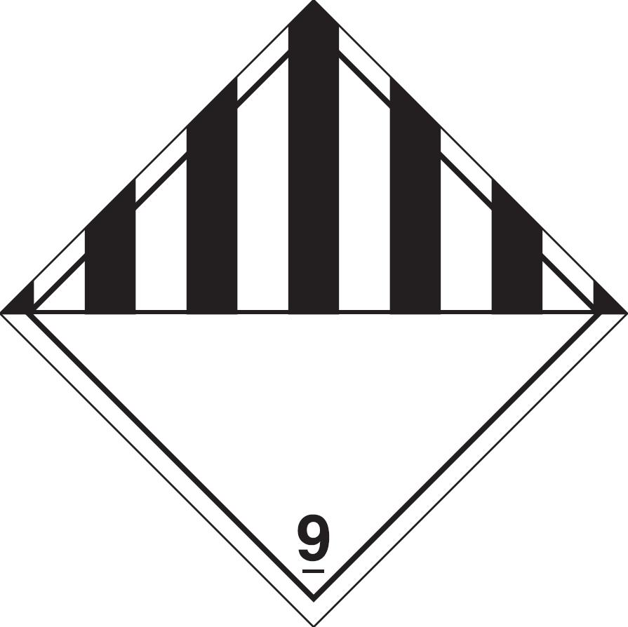 Vinyl Hazard Label 100 x 100mm 'Miscellaneous' Class 9 (Roll of 250)