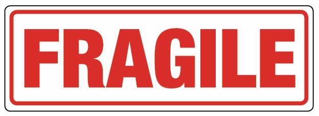 Vinyl Label 148mm x 50mm 'FRAGILE' (Roll of 500)