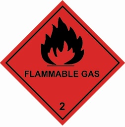 [VL100FG2] Vinyl Hazard Label 100mm x 100mm 'Flamable Gas' Class 2 (Roll of 250)