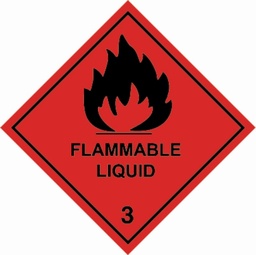 [VL100FL] Vinyl Hazard Label 100mm x 100mm 'Flammable Liquid' Class 3 (Roll of 250)
