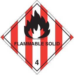 [VL100FS] Vinyl Hazard Label 100mm x 100mm 'Flammable Solids' Class 4.1 (Roll of 250)