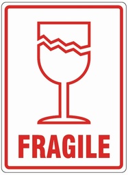 [VL108FR] Vinyl Label 108mm x 79mm 'Fragile' (Roll of 500)