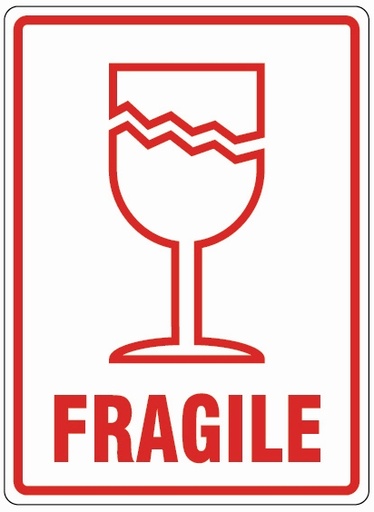 [VL108FR] Vinyl Label 108 x 79mm 'Fragile' (Roll of 500)