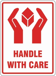 [VL108HA] Vinyl Label 108mm x 79mm 'Handle With Care' (Roll of 500)