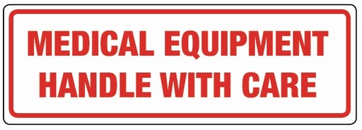 [VL148ME] Vinyl Label 148 x 50mm 'Medical Equipment HWC' (Roll of 500)