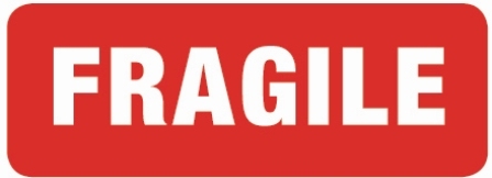 [VL89FR] Vinyl Label 89 x 32mm 'FRAGILE' (Roll of 1000)