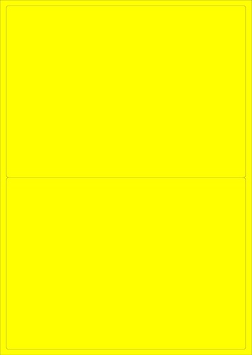 [A4LABEL2Y] A4 Yellow Printer Label 2 per page (199.6 x 143.5mm) (Box of 500)